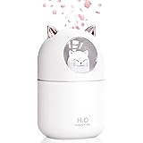 Ceres ニャンコ加湿器 卓上 かわいい猫 加湿器 大容300ml 8時間連続加湿 アロマ 暖色 七色 LEDライト 小型 部屋 寝室 子供 オフィス 照明ライト 静音 節電 省エネ 乾燥防止 空焚き防止 肌乾燥 【日本語取扱説明書付き】