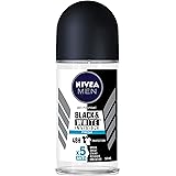 NIVEA Men Invisible Black and White Fresh Roll On Anti-Perspirant Deodorant (50ml), Men's Anti-Stain Deodorant with 48 hour P