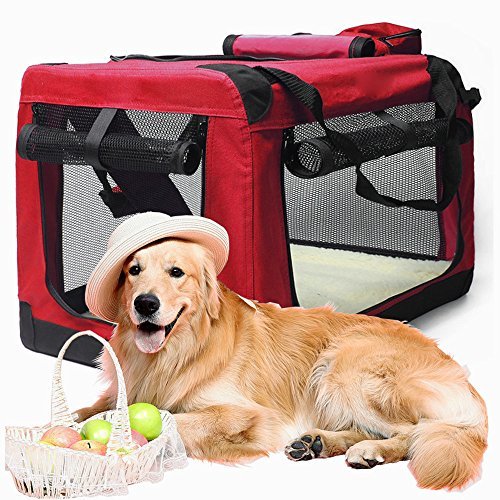 Wopet ソフトクレート 犬 折りたたみソフトケージキャリーバッグ 折りたためる 猫キャリーバッグ 犬キャリーバッグ 犬・猫 おでかけ ドライブ 通院 旅行 車 キャットランド ソフトクレート