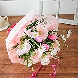 花由 チューリップと春の花束 「おめでとう」ブーケ ピンク系【4日後以降で日時指定便】