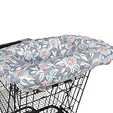Grey Dahlia Shopping Cart and Highchair Cover - 100% Cotton Floral Design by Balboa Baby
