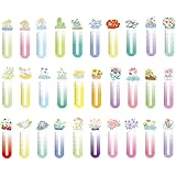 moin moin しおり ブックマーク 30枚 セット フラワー 5cm 定規 ものさし/紙 ペーパー アニマル おしゃれ 美麗 水彩 イラスト 花 サボテン あじさい ブーケ 花束 癒し きのこ カラフル いろいろ 2308sor105