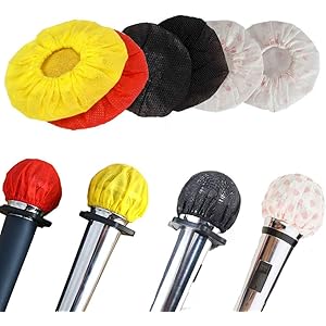 7.8CM 250入り マイクロフォンカバー 風防 雑音防止 マイクカバー 抗菌 ボール形状 多色不織布 カラオケ用 (ブレンド)
