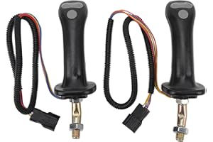 3ボタン掘削機ジョイスティックハンドル、2個ブラック6ピンABSアルミ合金耐摩耗掘削機ジョイスティックレバーDH DX150 215 225 300 370 9C用