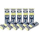 DuaBhoi T5 LED メーター球 パネル球 エアコン球 ウェッジ球 12V 汎用 LED電球 車用 バイク用 ダッシュボード メーター インパネ エアコンパネル ルーム 高輝度 9連搭載3014SMD ホワイト,10個セット