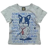 《初夏盛夏対応》DODOMPA(ドドンパ) フレンチブルドック天竺半袖Tシャツ 90cm /杢グレー NO.F-974015