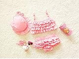 (チェリーレッド) CherryRed キッズ 水着 三点セット 水着上下＋帽子 スポーツ フィットネス水着 海水浴 プール 可愛い XXL ピンク