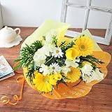 花由 選べる3色 チューリップ5本のおめでとうブーケ 花束 イエロー系 マケプレお急ぎ便