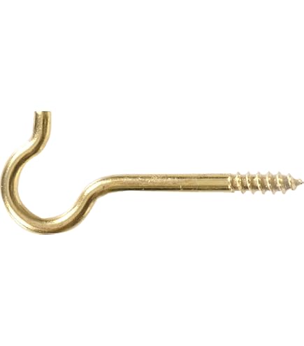 National Hardware 1-5/8 Inch Solid Brass Large Screw Eye – #8, Easy Installation With Sharp Point