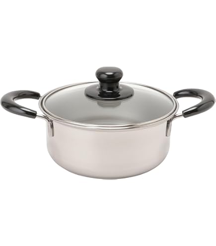 Amazon｜パール金属 鍋 両手鍋 18cm ガラス蓋付 ステンレス製 キッチン