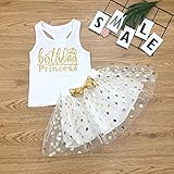 Tovadoo 子供服 ベビー服 女の子 トップス+チュールスカート 春夏 タンクトップ 英字 誕生日 プリンセス 可愛い プレゼント 通学 旅行 海遊び 18ヶ月-5歳
