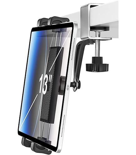 Tablet Stand Holder For Desk, Under Cabinet, Shelf, Table, Board, Counter - [Metal Arm] Kitchen IPad Cabinet Clamp Compatible With IPad Pro/Air/Mini - View #3