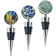 LIZIMANDU Wine Bottle Stoppers,Set of 3 Stainless Steel Wine Stoppers for Gifts, Bar, Holiday Party, Wedding, FDA Approved Va