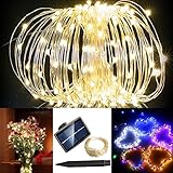 Solarmks TS-1150 Starry String Lights 72ft 150 Led Warm White Copper Wire Solar String Lights Outdoo