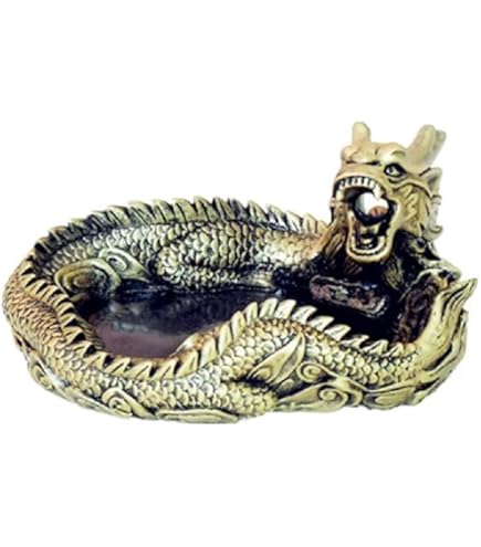 Amazon.co.jp: 灰皿 ガラス 高級 ギフト ドラゴン 龍 アンティーク風