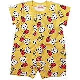 《初夏盛夏対応》 GARACH(ギャラッチ) 天竺パンダ総柄カバーオール 80cm /Ye NO.AH-1624304