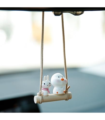 BUNNY Hand-Crocheted Sloth Car Mirror Charm - Cute Hanging Ornament, Gift For Sloth Lovers, Car Interior Decor
