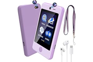 AYATAHA® スマホおもちゃ 4～10歳の子供用携帯電話、音楽スマホ玩具 女の子 男の子 キッズ スマートフォン、Kids Phone デュアルカメラ付きおもちゃの電話、音楽プレーヤー、目覚まし時計、懐中電灯、電卓、タイマー、カレンダー、壁紙、歩