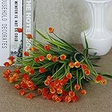 attachmenttou 28ヘッドズ7ブランチ植物の水生植物の花のシミュレーションプラスチックの偽の星のバラの花と緑の植物の装飾