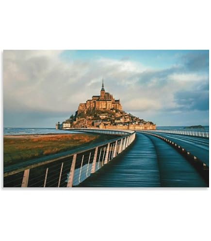 Amazon.co.jp: 世界遺産 モンサンミシェル 修道院 ポスター Mont Saint