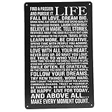Life poem tin sign vintage wall decor thanksgiving day christmas