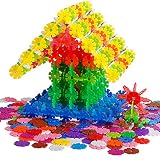 教育Brain Flakes Building Blocksセット500枚入り酷使Snowflakesプラスチック構造Stem Toys for Kids Toddlers Boys Girls Pr