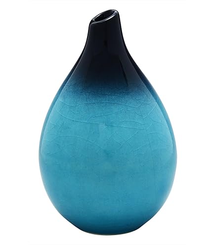 Amazon.co.jp: カガミクリスタル(Kagami) 花瓶 青 高さ210mm