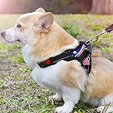 LAXIMI 犬用ハーネス 小型犬 中型犬 大型犬 胴輪 引っ張り防止 愛犬の咳き込み軽減に ポリエステル製 通気性が抜群 5色4サイズ選択可能 旗柄 S