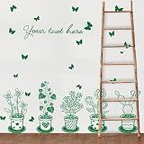 yesfeelグリーン植物壁デカール子供寝室用リビングルームキッチンカフェ壁画
