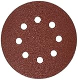 Bosch SR5R060 5-Inch Hook & Loop Sanding Disc, 8-Hole, Red, 60 Grit, 5 Pack [並行輸入品]