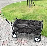 マルチキャリー 台車 アウトドア 　折りたたみ　キャリーワゴン　運搬　リヤカー　大型 犬カート　キャリーカート　カバーは取り外し可能（ブラウン）