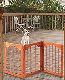 Arch Style Solid Wood 3-Panel Pet Gate [並行輸入品]