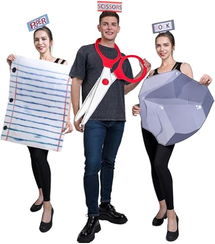Fun World Men's Rock Paper Scissors Costume, Multi, Standard : Amazon.sg:  Fashion