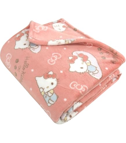 Amazon｜マイクロファイバー毛布 ハローキティ（水玉リボン