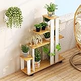 フラワースタンド フラワースタンド 木製 - フラワースタンドシェルフ、屋内マルチ階建て機能可動シェルフベルトスペースフロア盆栽グリーングラスシェルフ (色 : Yellow pear)