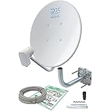 DXアンテナ bsアンテナ BS・110度CSアンテナセット 45形 【アンテナ本体+ベランダ用取付金具+同軸ケーブル+設置用スパナ】 2K 4K 8K(3224MHz)対応 一般家庭での使用に最適 マニュアル付き EC-PA45K