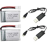 2PCS 3.7V 300mahリチウム電池 と 2PCS USB ケーブル対応 Syma X11 X11C WLToys V911S A120 XK A150 V966 FX801 UDI U830 U816A Hubsan X4 H107L DF