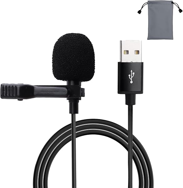DONGFANGB USB ピンマイク クリップ式 高感度 単一指向性 1.5m 延長コード付き 小型 ポータブルオーディオケーブル 対応 PC/Windows/Mac 対応 ネット通話/ゲーム実況/ライブ配信/在宅勤務会議/録音/VLOG に最適 - 1