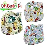 Ohbabyka3点セット フリーサイズ おむつカバー サイズ調整可 布おむつカバー 布オムツカバー 男の子用 ベビー服 赤ちゃん キッズ 服 ベビー 女の子 70 80 90 可愛いおむつカバーでH