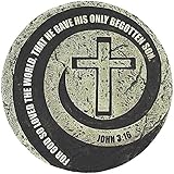 God So Loved The World Cross渦10 x 10インチCementアウトドアガーデンステッピングストーン