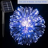 Morecoo 100 LED Solar Powered String Light with 8 Lighting Modes 33-Feet (Blue) [並行輸入品]