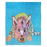 ブランケットウルトラソフトFuzzy 4サイズダイアノウチェ・デザインズ – Marley Ungaro German Shepherd Dog Aquaホーム装飾寝室ソファスローブランケット X-L