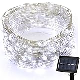 Hallomall LED Solar Powered String Lights, 2 Modes Steady on / Flash, 150 LED, 72 Feet, White [並行輸入品
