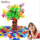 urtoys 500枚入り/セットカラフル雪スノーフレークビルディングブロック玩具赤ちゃん早期教育学習おもちゃレンガDIY Assemblingクリスマス子供クラシックおもちゃ