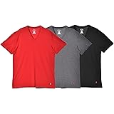 [ポロ ラルフローレン] 半袖Tシャツ クラシックフィット VネックTシャツ メンズ レディース M 03.レッド×グレー×ブラック [並行輸入品]