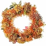 工場直接クラフト秋スプレンダー人工Spider Mum Floral Wreath for Seasonalホームインテリア