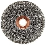 Weiler Copper Center Wire Wheel Brush, Round Hole, Steel, Crimped Wire, 3" Diameter, 0.008" Wire Dia