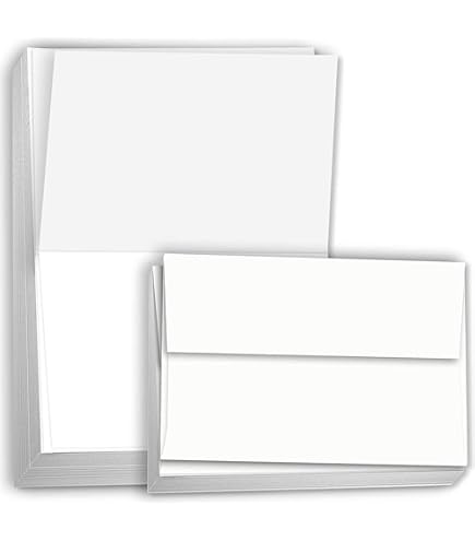 Blank White A-2 Folded Note Cards - 250 Pack Super Smooth Card Stock For Printing
