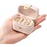 IM-Doiry ジュエリーボックス 小箱 ジュエリー 宝石箱 持ち運び コンパクトPUレザー ジュエリー収納 アクセサリーケース 小物入れ 指輪 ピアス (ホワイト)