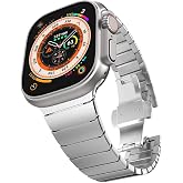 HAKLA ステンレススチール リンクブレスレットバンド アップルウォッチ バンド 49mm/46mm/45mm/44mm/42mm ある金属ベルトでビジネス Apple Watch Series Ultra2/Ultra/10/9/8/7/6/SE